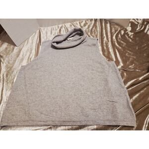 Garnet Hill XL Pure Luxe Cashmere Sleeveless Turtleneck Gray Old Money Cottage